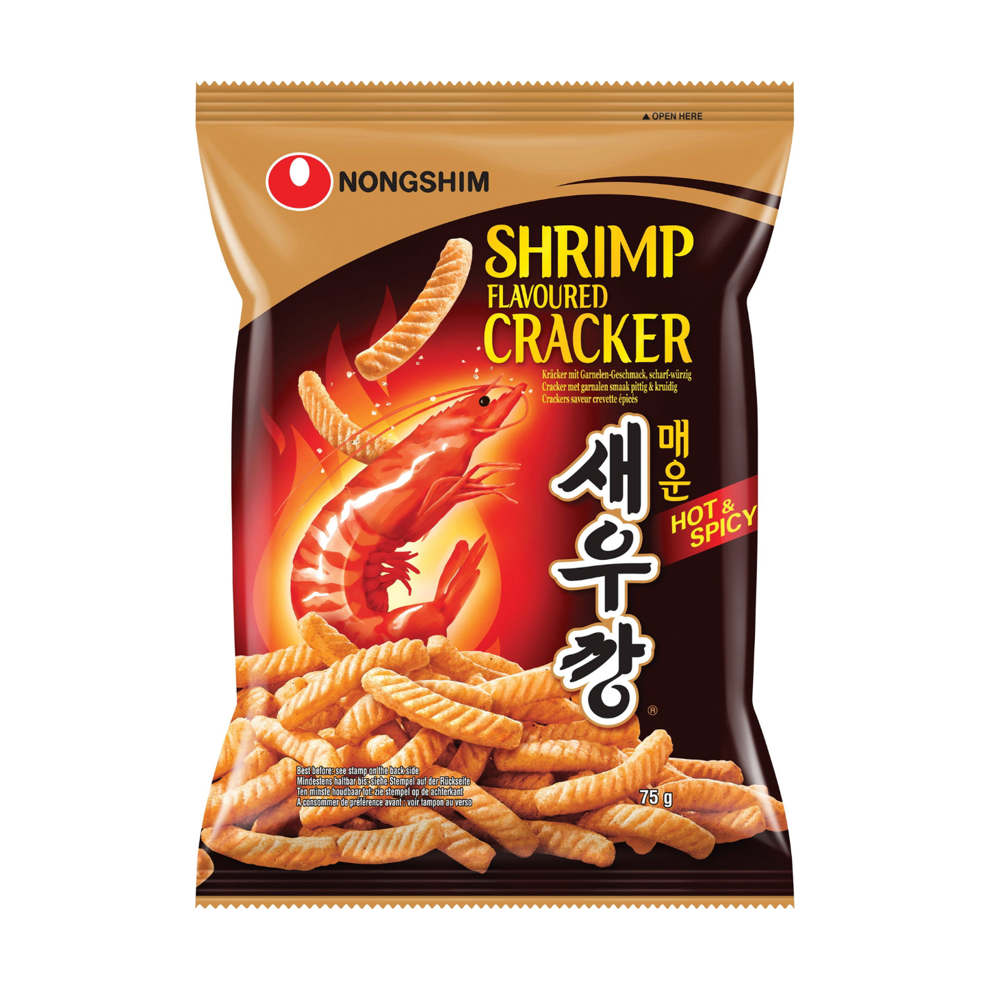 Krevečių skonio krekeriai – aštrūs, 75 g