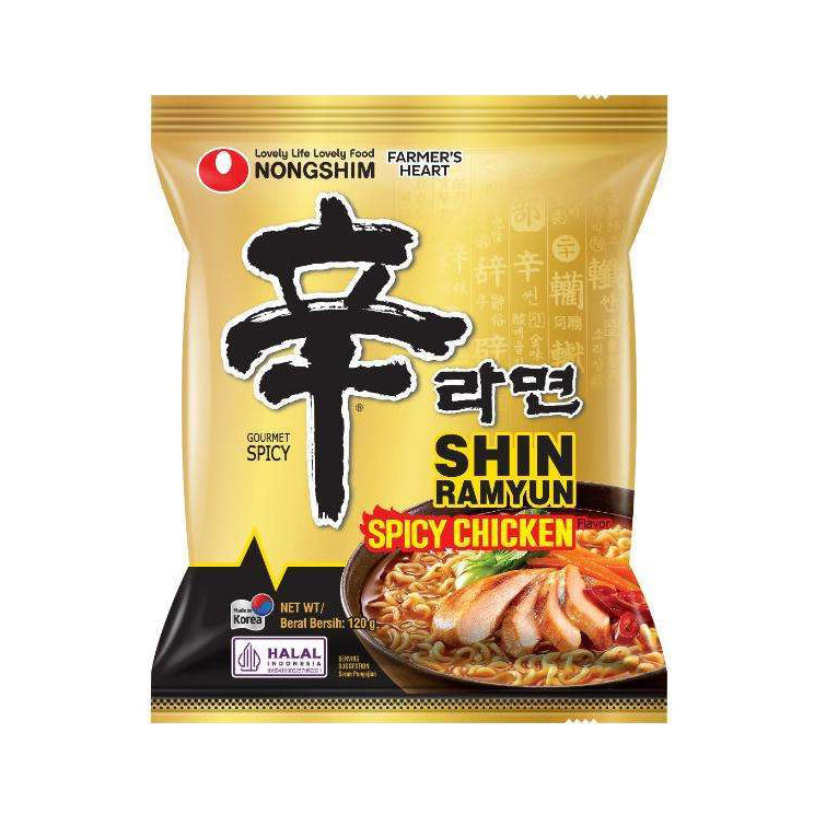 SPICY CHICKEN shin ramenas, auksinis, 120g