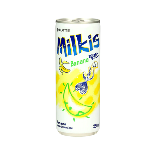 Milkis Bananų Skonio Gazuotas Pieniškas Gėrimas 250ml (Lotte)